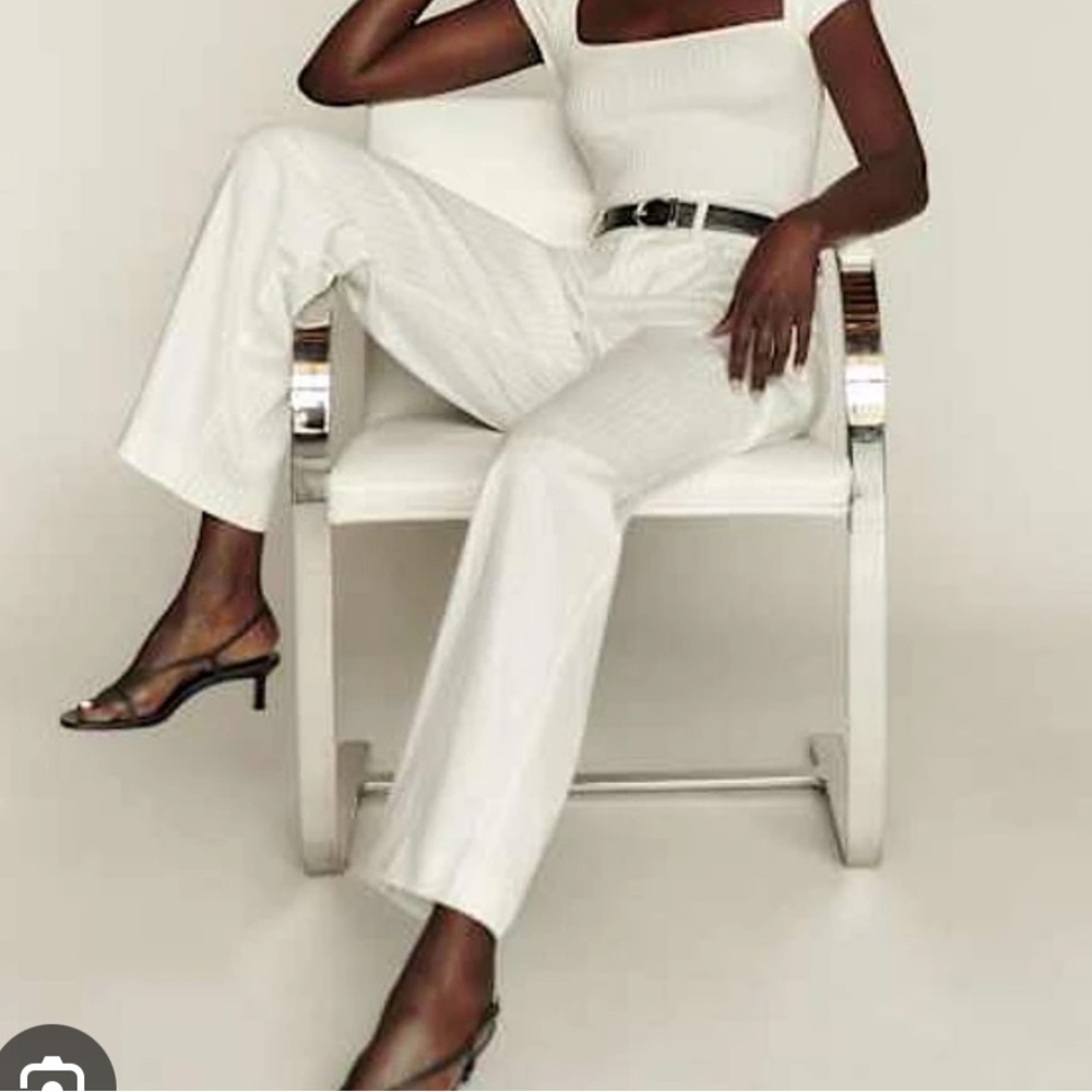 BNWT Reformation Oren White High-Waisted Trousers